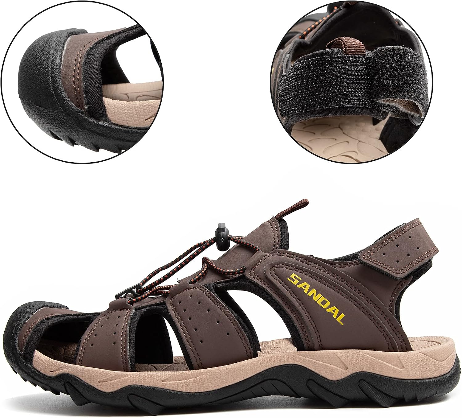 Sandales Randonnée Femme Unitysow - Bout Fermé, Semelle Caoutchouc Antidérapante - Pour Trekking, Marche Été