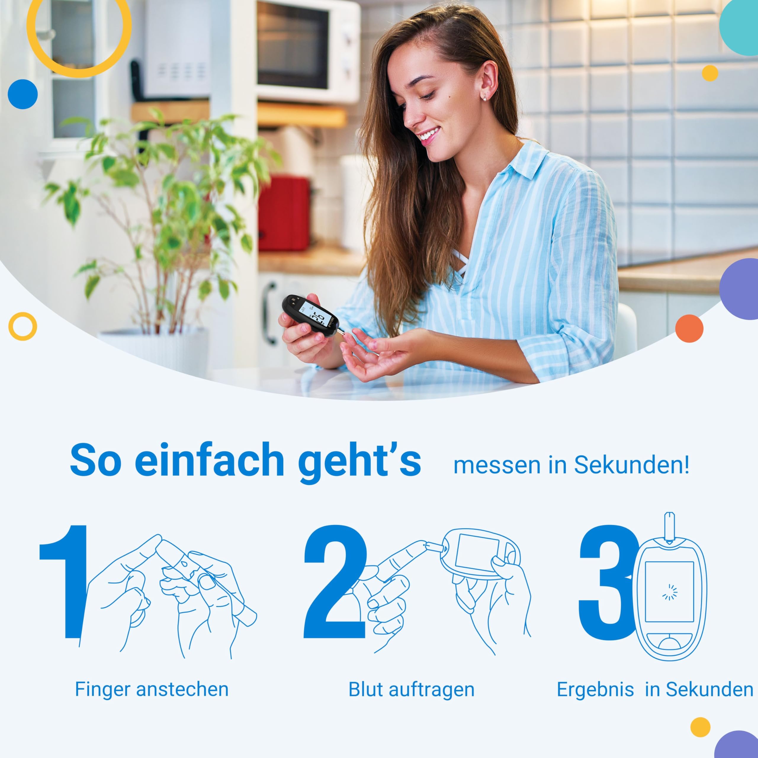 FORA 6 Connect | 4-in-1 Blutzucker-, Keton-, Cholesterin-, Harnsäure-Messgerät | Für die Selbstanwendung zu Hause | Bluetooth & App | Inkl. Teststreifen & Zubehör, Lavendel Lila