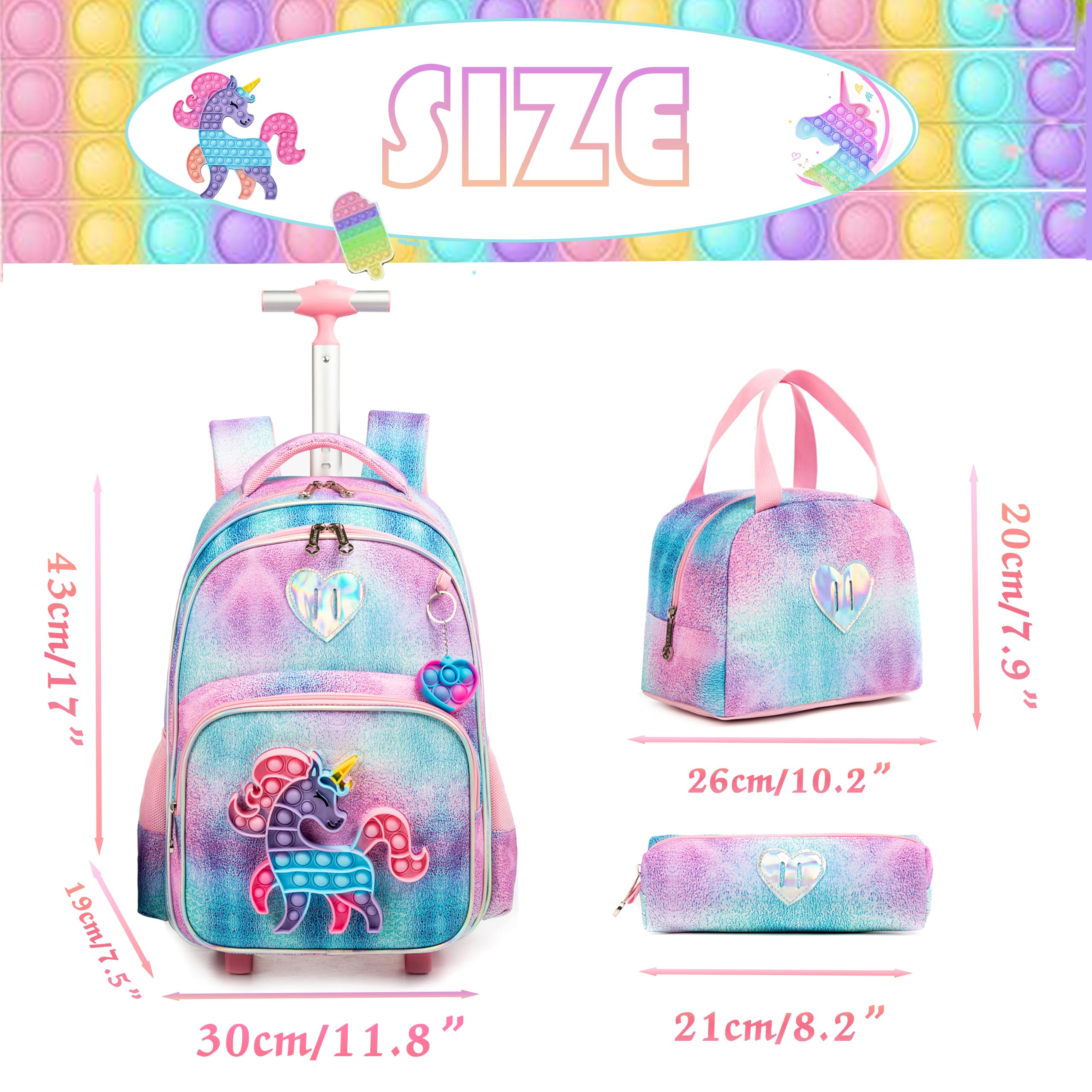 HTgroce Schulranzen Mit Rollen, Toy Schulranzen Trolley Kinder, Trolley Rucksack Mädchen, Anti Stress Spielzeug Schultasche Zum Ziehen Mädchen