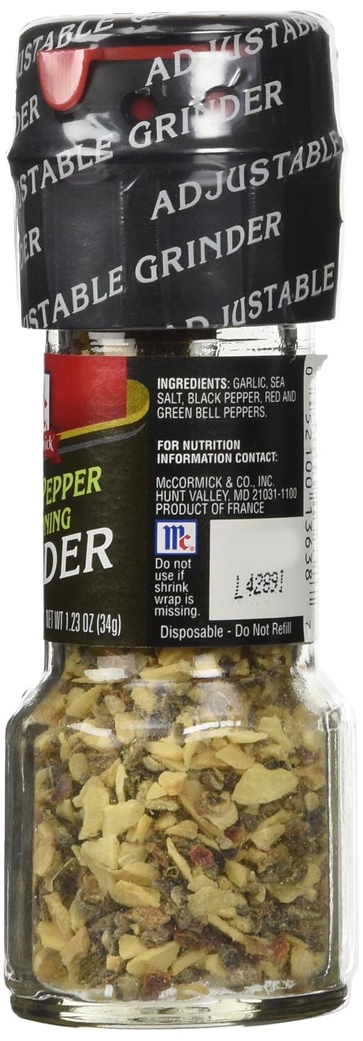 McCormick Garlic Pepper Seasoning Grinder, 1.23 OZ(3pack)