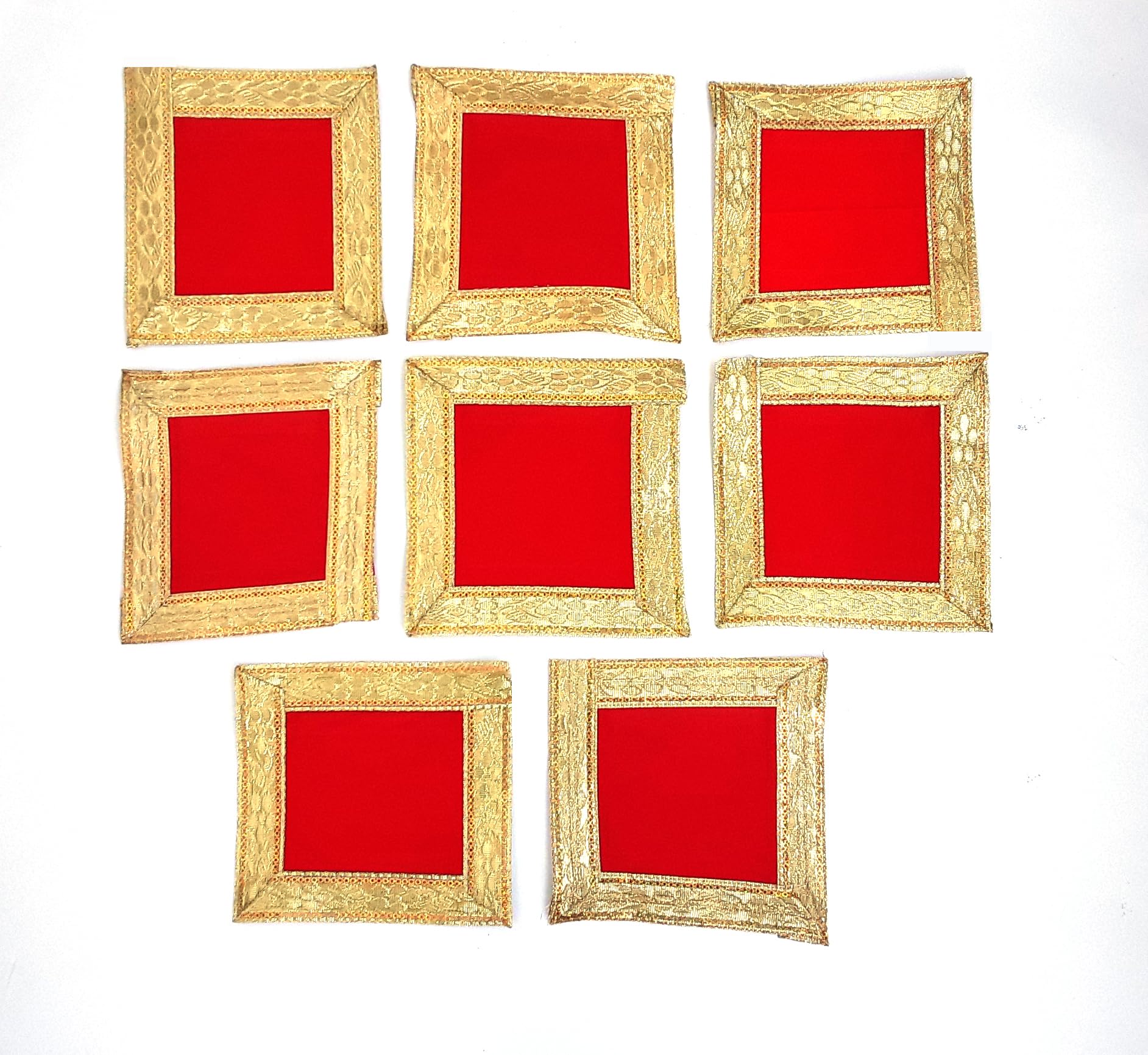 God and Goddess Aasan Velvet Cloth | Ganapati Baithak, Rumal | Altar Puja Asana for Pooja Chowki Home Mandir, Temple for Idol Murti | Special Combo (Pack of 8)