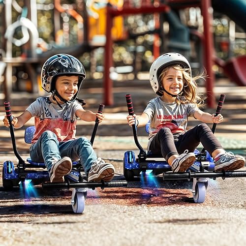 Miniatura 6 de Scooter con accesorio de asiento para niños y adultos, scooter de equilibrio de 6.5 pulgadas y 8.5 pulgadas con altavoces Bluetooth y luz LED