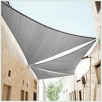 Vista 1 de ColourTree CTAPT28 - Toldo tipo vela triangular gris de 28 x 28 x 28 pies, tela de malla con bloqueo UV, comercial resistente, 190 GSM