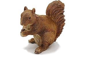 C&F Garden Decor Outdoor Polyresin Squirrel Statue G118 with Solar Light 4" H