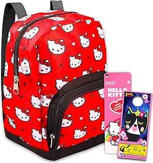 Hello Kitty Preschool Backpack for Kids, Toddlers ~ 5 Pc School Supplies Bundle with Hello Kitty 10" Mini Backpack for Girls, Stickers, and More