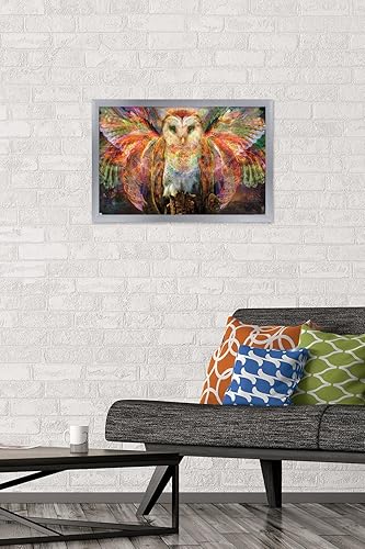 Vista 21 de Trends International Jumbie - Owl Wall Poster, 34L x 22.4W, Mahogany Framed Version