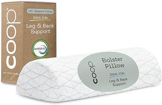 Coop Home Goods Four Position Adjustable Support Pillow, Half-Moon Shape with Memory Foam Insert, Wedge Pillow for Knee, Leg, Neck, Lumbar and Pressure Points Support