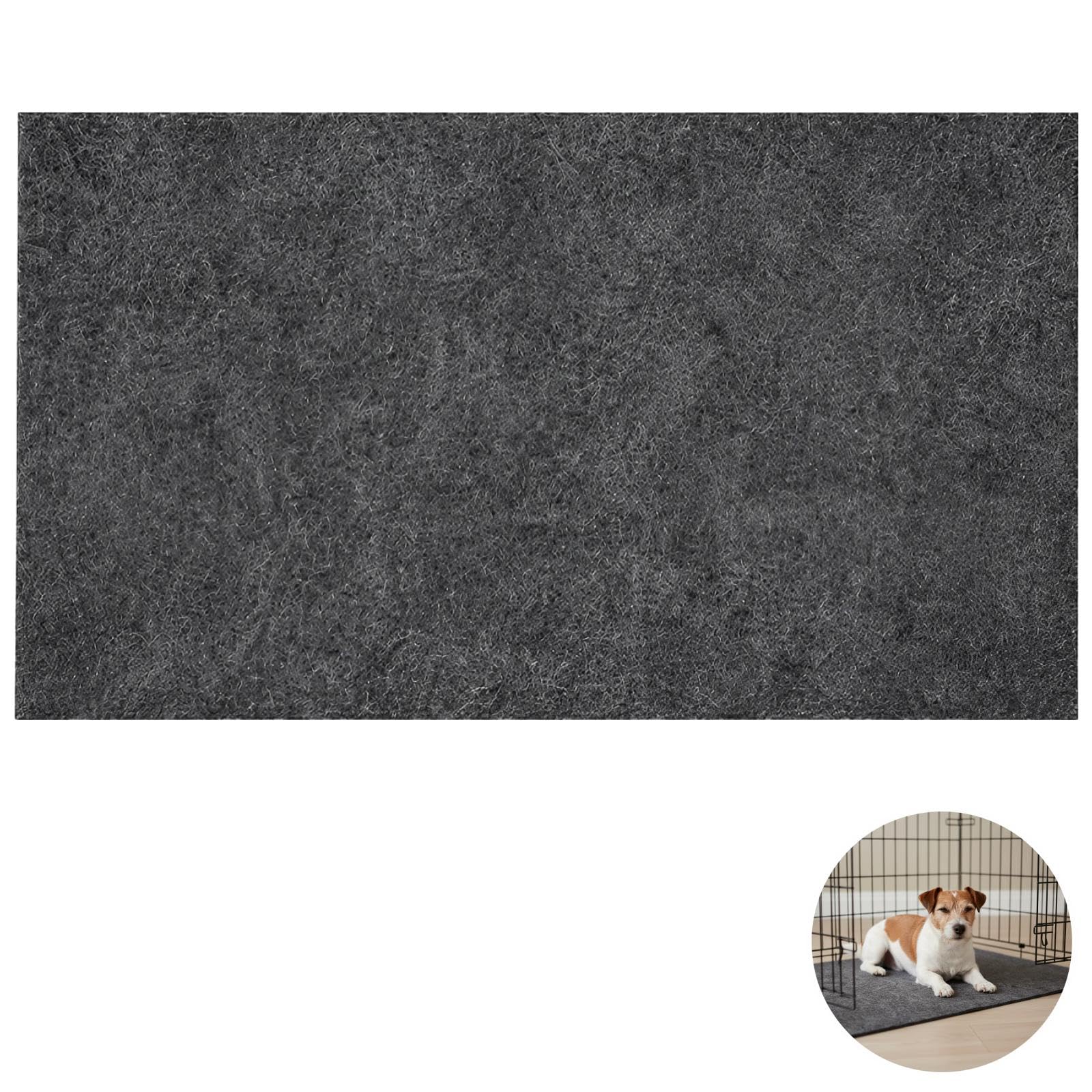 Tapis pour Cage pour Chien, Tapis de Protection sous Cage, rectangulaire Gris foncé pour Niche, Feutre Lavable et réutilisable, pour Fond de Cage et Protection du Sol intérieur