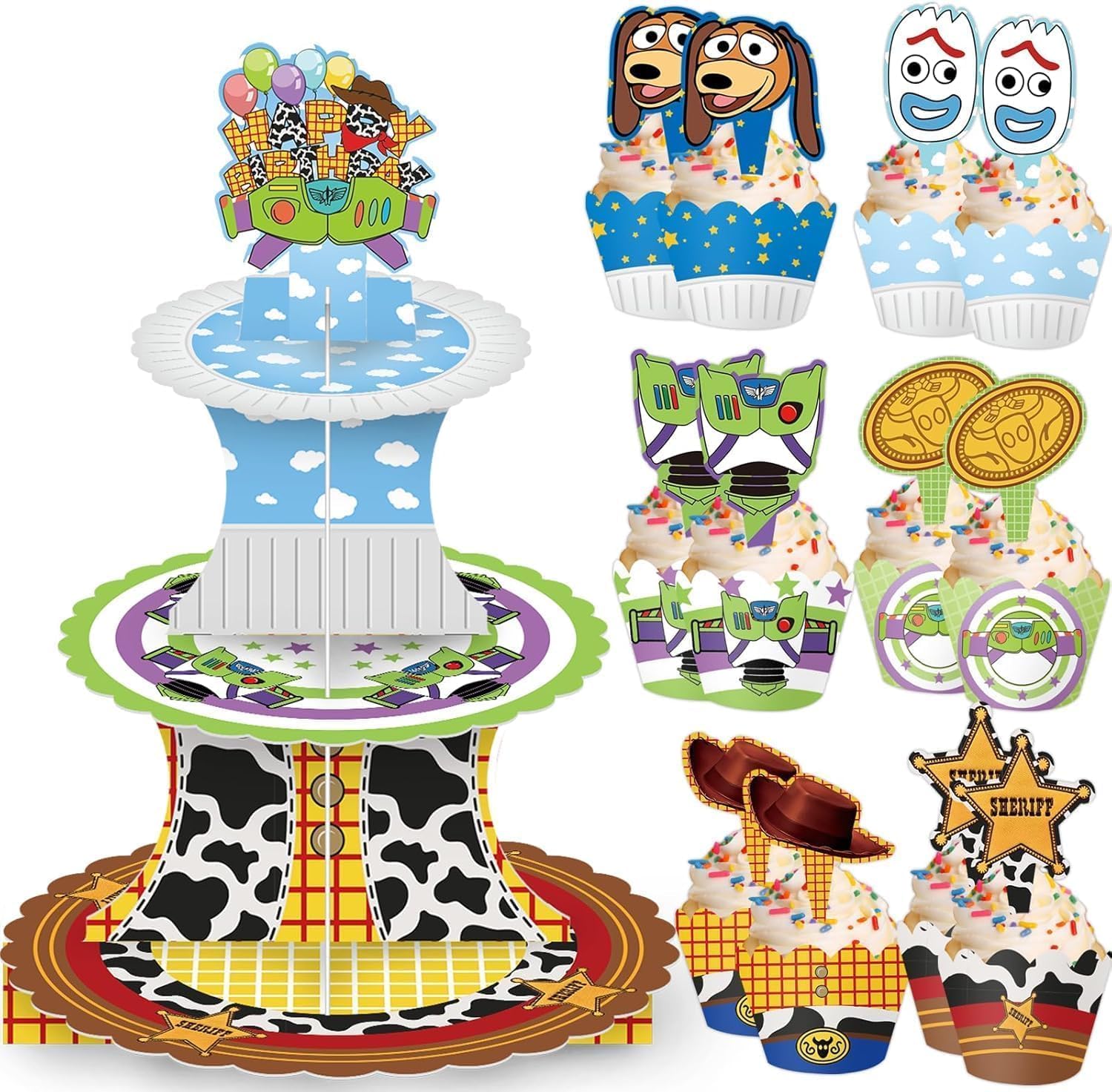 3-Tier Cake Stand For Girls Birthday Party Decorations - Pink And Black