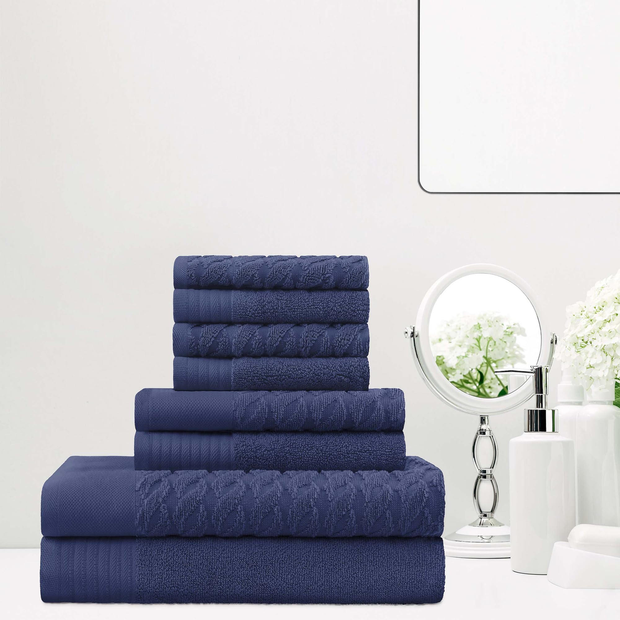 Serviette de bain lot de 8 pièces légères pour une routine bien-être et un séchage rapide