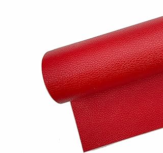 Surriba Polipiel Adhesiva para Tapizar, Pegamento Cuero Piel para Reparar Sofa Sillas Asiento Moto Renovación de Muebles 60 * 120cm Rojo Vivo