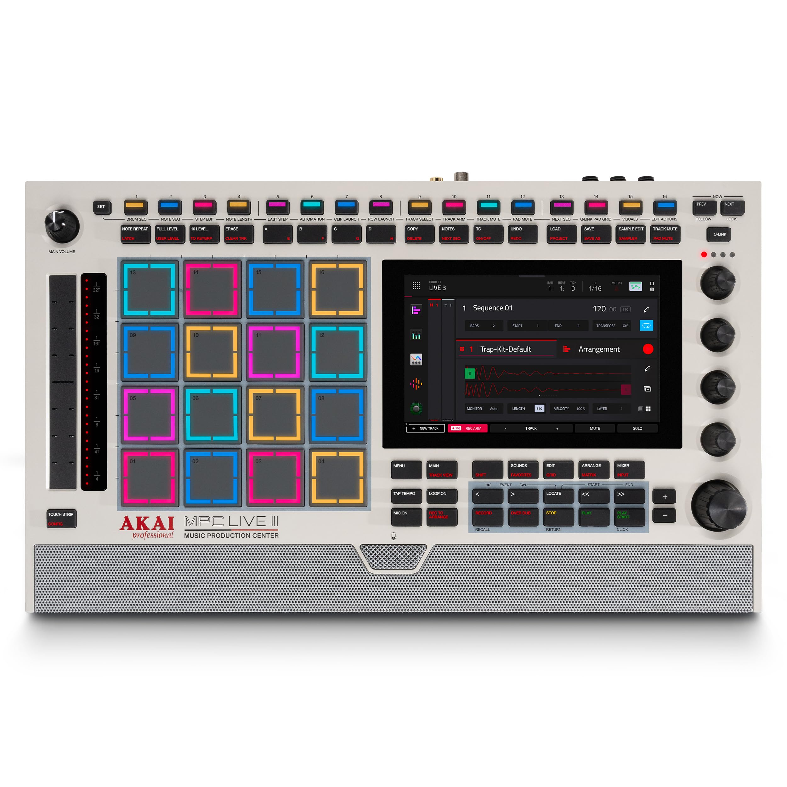 Akai Professional MPC Live III Retro Centre de Production Musicale Portable Autonome avec Pads MPCe, Séquenceur, Écran Tactile, Micro, Enceintes Stéréo, Interface Audio, Wi-Fi, Bluetooth et Batterie
