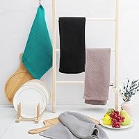 Vista 6 de Homaxy Trapo de cocina de 100% algodón, tejido de punto gofre, ultrasuaves, absorbentes, de secado rápido, para limpiar, 13 x 28 pulgadas, paquete