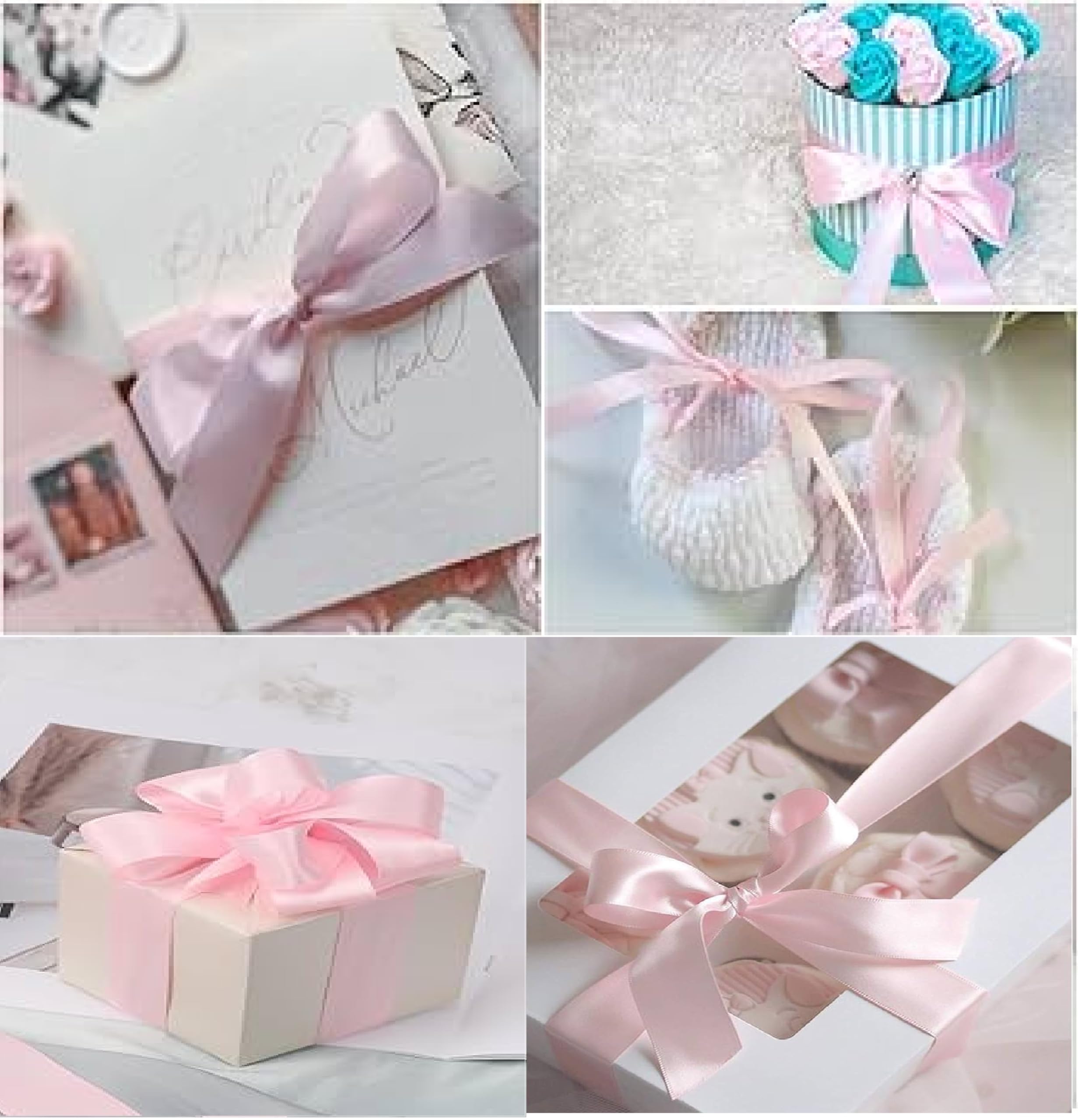 Double Sided Satin Ribbon 25mm x 10 Meters (Off White) for Gifts Wrap Sew Party, Decorations Events Dress Wedding Christmas Crafts, Bows Car, Balloons Hairs, DIY, Bouquets, Cake More — view 153