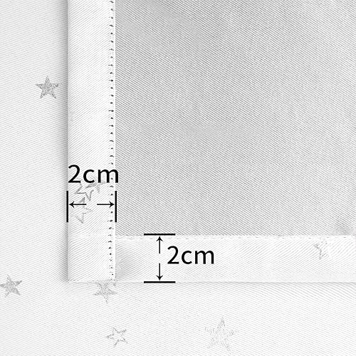 Miniatura 7 de BGment Cortinas opacas para dormitorio, con ojales, aislamiento térmico, estampado de estrellas plateadas, cortinas para oscurecer la habitación,