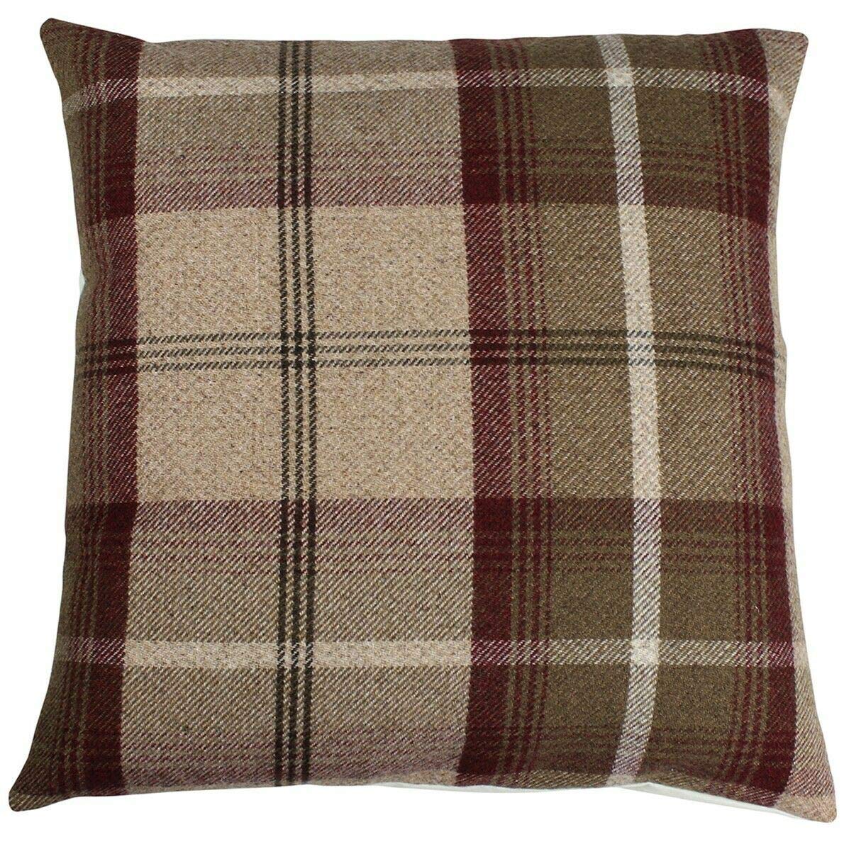 Harrison Cropper Multicolored Mulberry Balmoral Checked Cushion Cover (16X16, Cream Envelope Back)