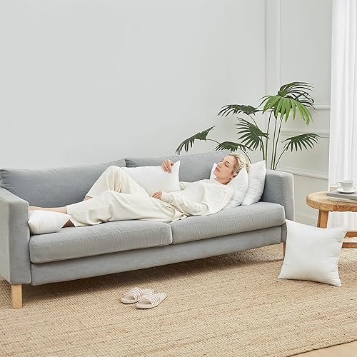 Miniatura 7 de Mr. Ye - Insertos de cojín de 20 x 12 pulgadas de plumón alternativos, rellenos de almohada decorativos esponjosos rectangulares para sofá, cama y