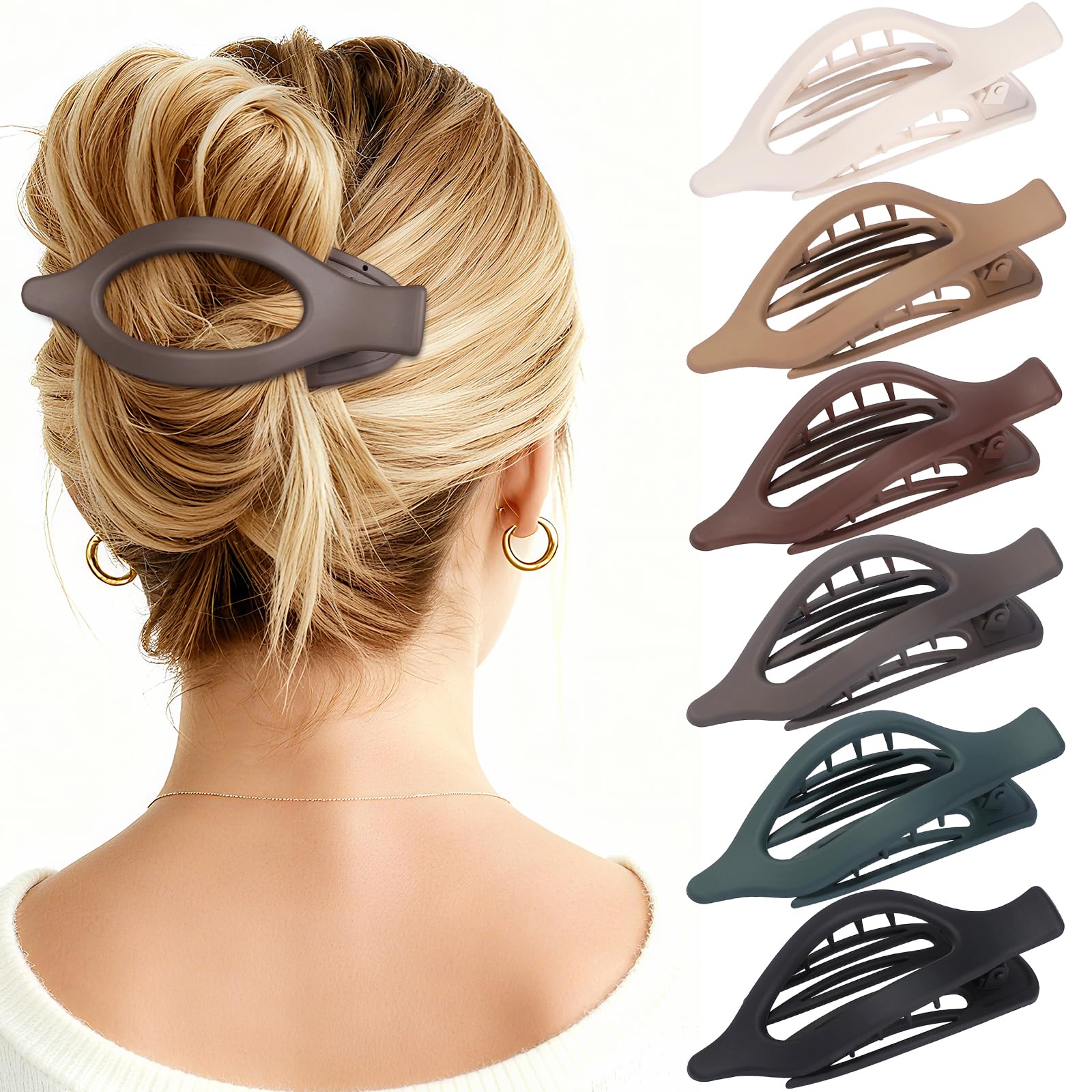 Flat Hair Clips for Women - 6 Pack -10