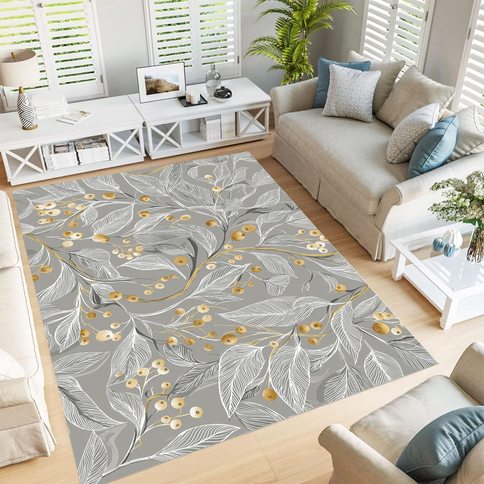 Tapis de salon gris anthracite 60x90cm à poils courts lavable