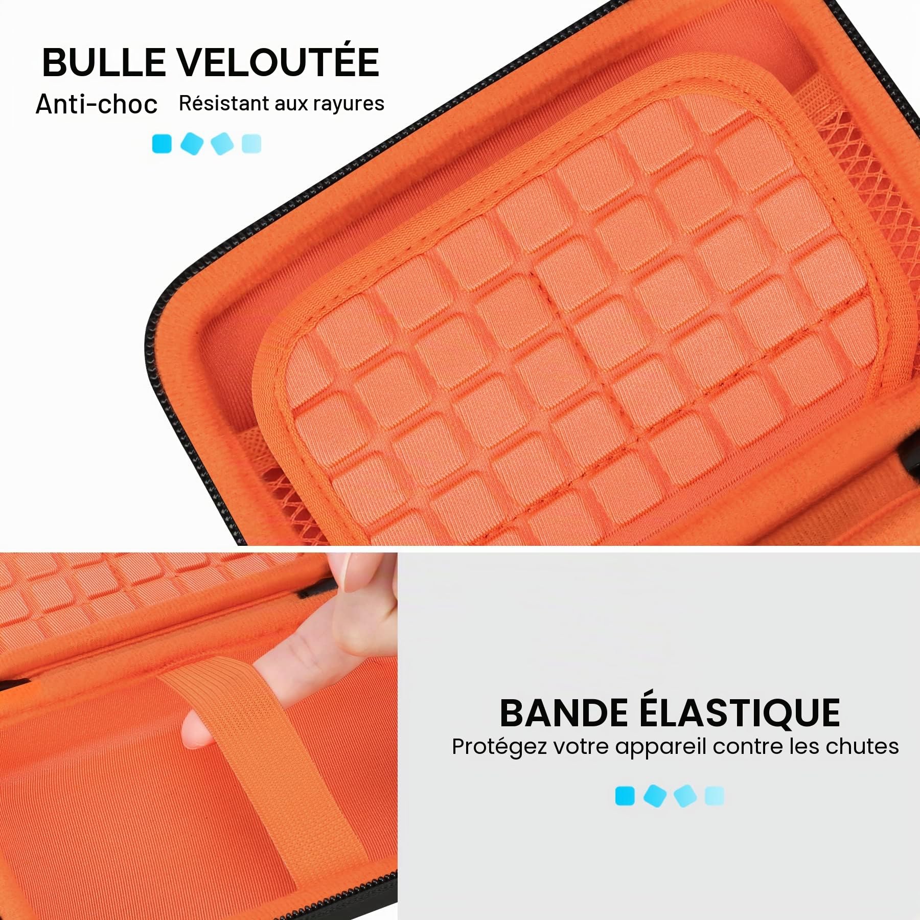 Lacdo Étui de Transport pour Disque Dur LaCie Rugged Mini Thunderbolt USB-C 1TO 2TO 4TO 5TO EVA Antichoc Orange
