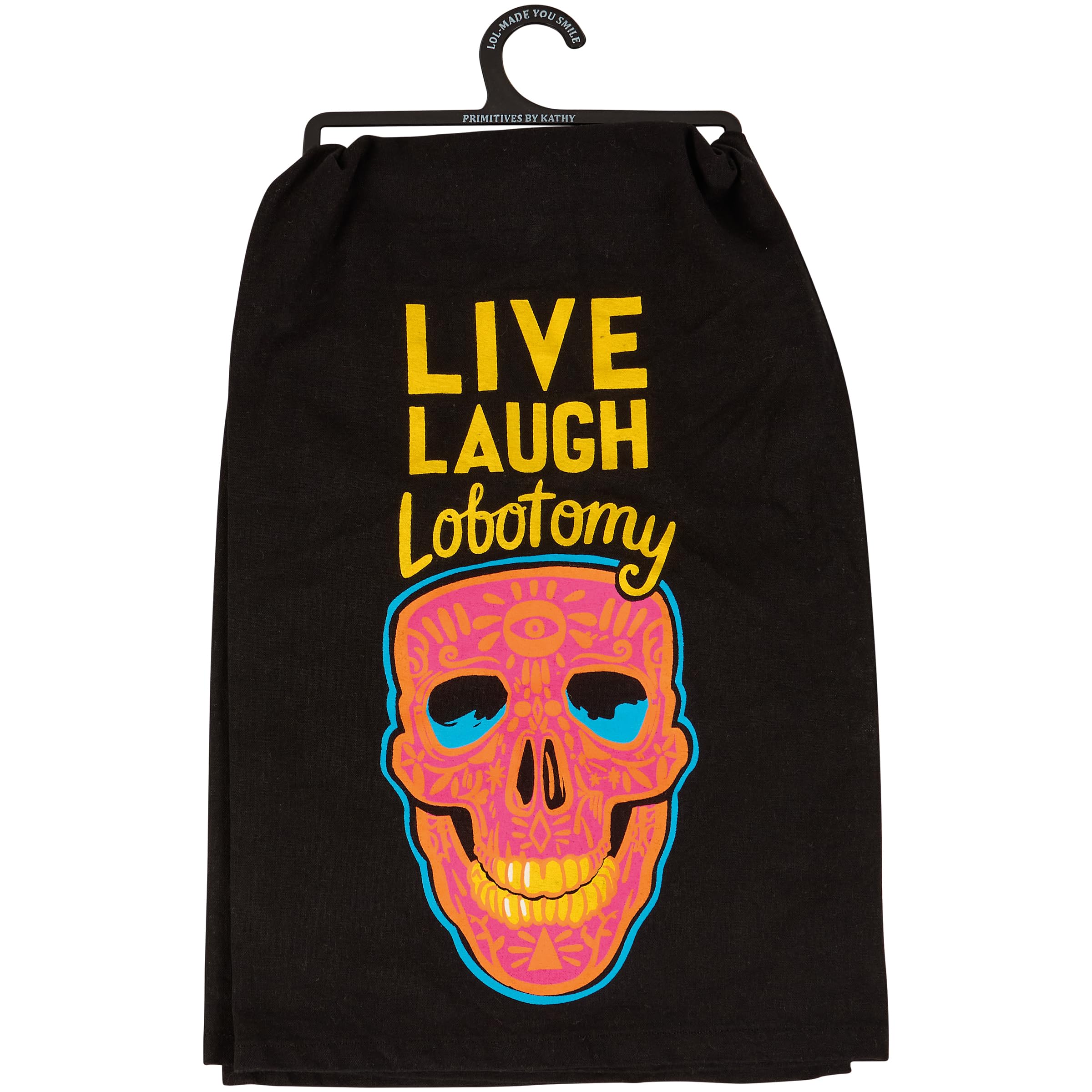 Torchon de cuisine Live Laugh Lobotomy Primitives by Kathy en coton