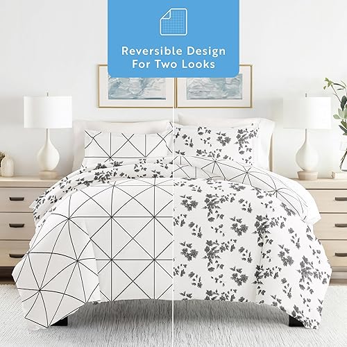 Miniatura 2 de Linen Market Funda de edredón individual para cama individual (gris)  Experimenta una comodidad similar a un hotel con una suavidad inigualable,