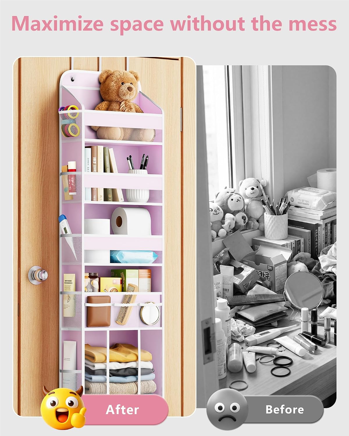 OneDream 5-Tier Over the Door Organizer, Baby Clothes Organizer for Nursery