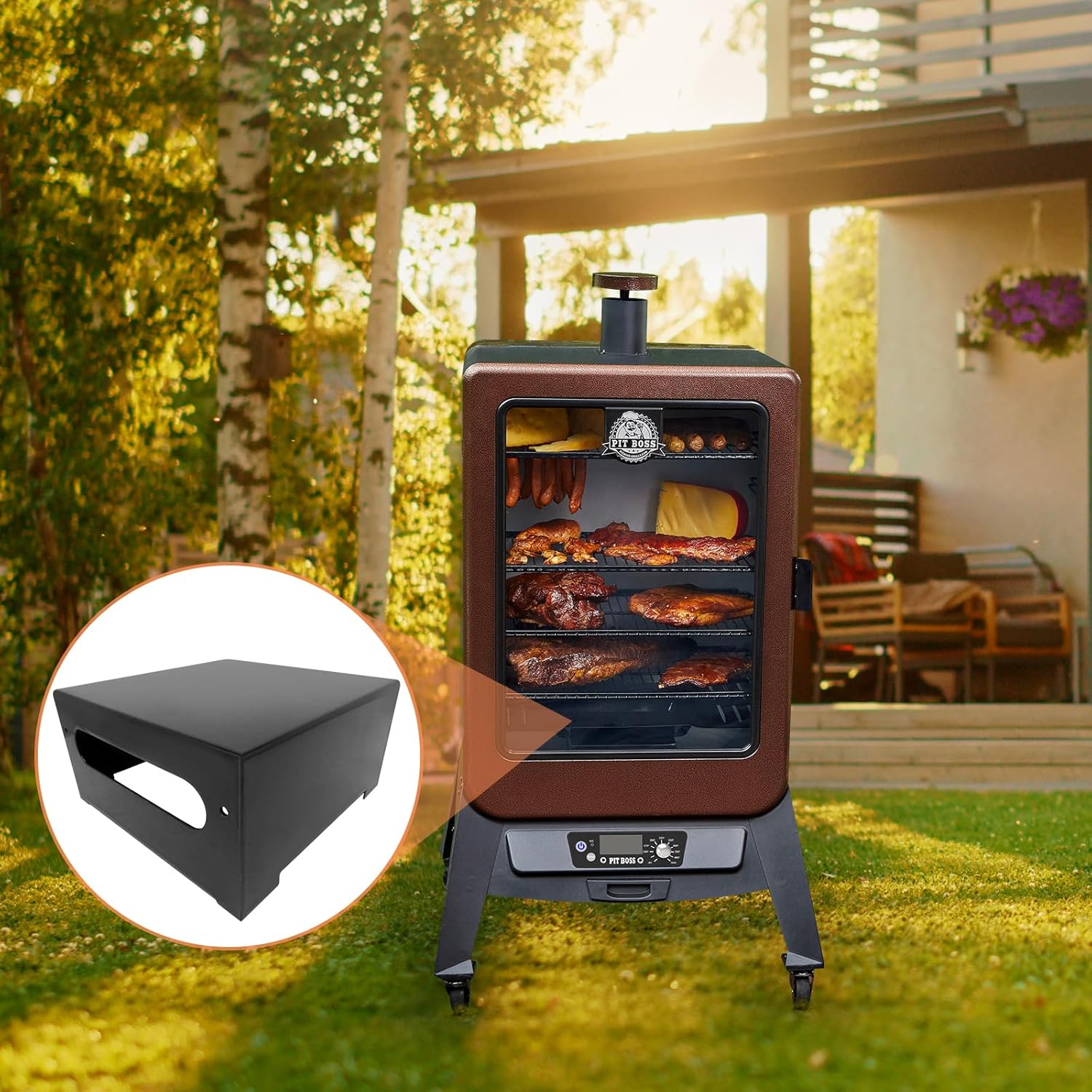 AJinTeby Flame Tamer for Pit Boss Series 3, 5, And 7 Series Vertical Pellet Smokers, for Louisiana Smoker, Grill Flame Tamer Replacement