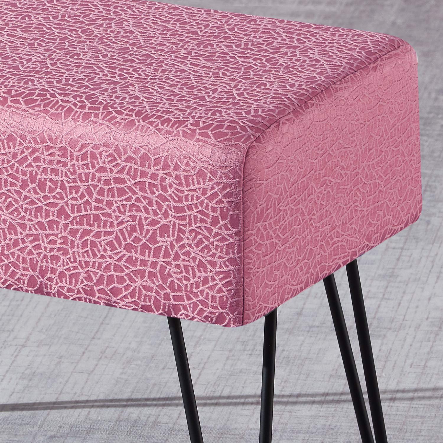 Home Soft Things Green Jacquard Ottoman, 19