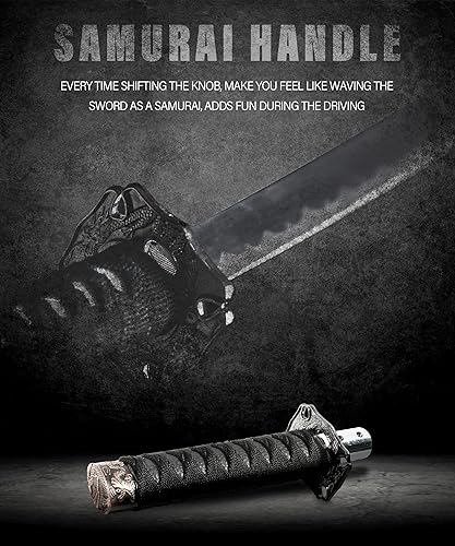 Miniatura 2 de YAKEFLY - Palanca de cambios universal Katana, perilla de cambio Katana, palanca de cambios de espada samurái con 4 adaptadores (negro)
