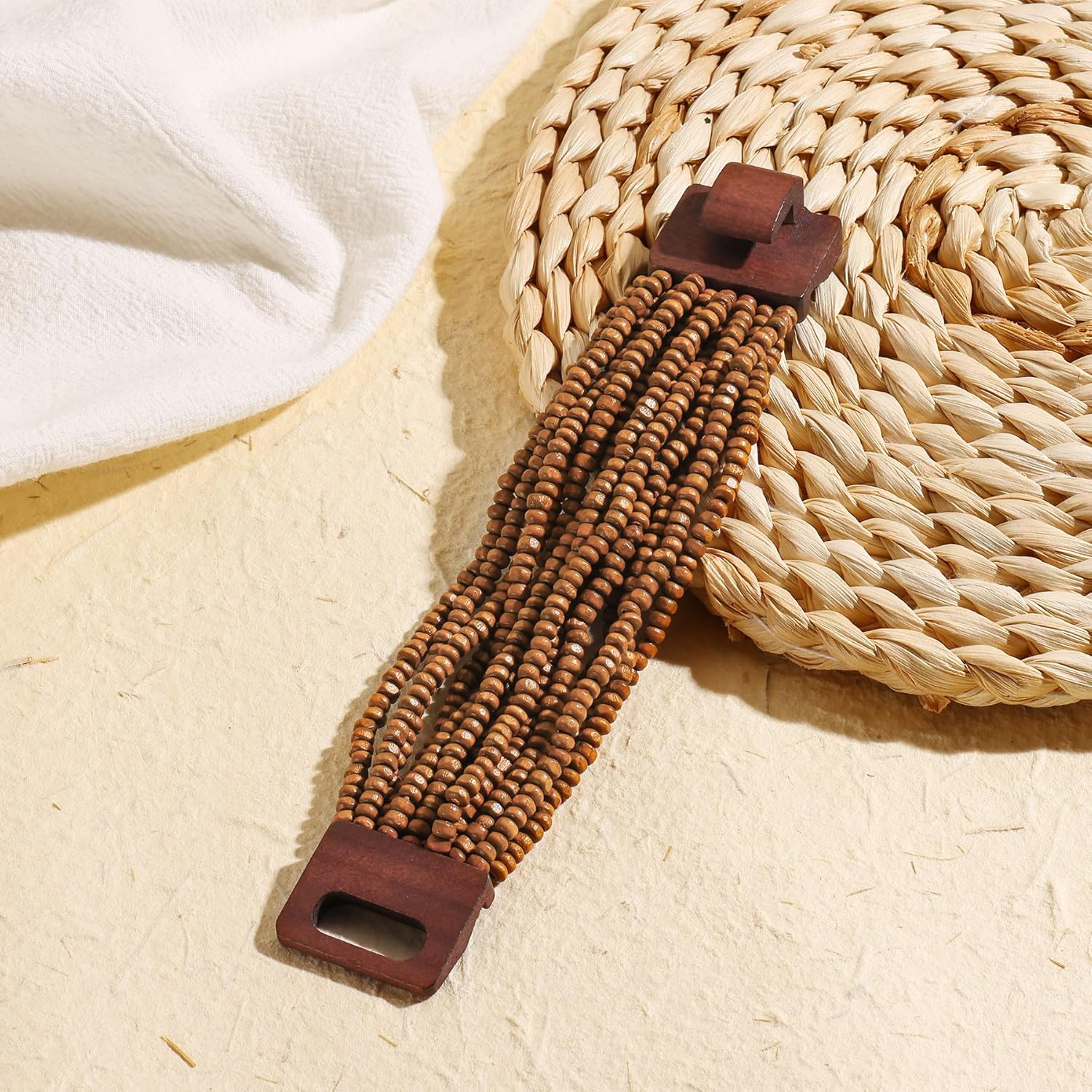 Coiris Multi Layers Seed Beads Wide Bangle Strand Bracelet for Women (BR1167)… - Image 6