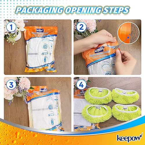 Miniatura 6 de KEEPOW Almohadillas reutilizables para trapeador Swiffer Sweeper paños de barrido secos repuestos de tela de trapeador húmedo de microfibra lavable