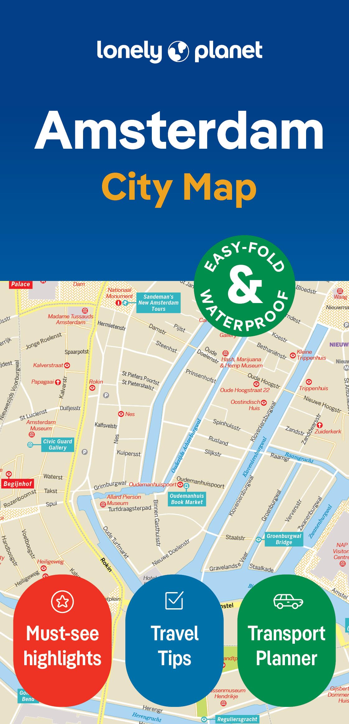 Lonely Planet Amsterdam City Map: Durable, Waterproof, Easy-Fold Planning Map with Attractions & Walking Tours (Compact City Planning Maps)