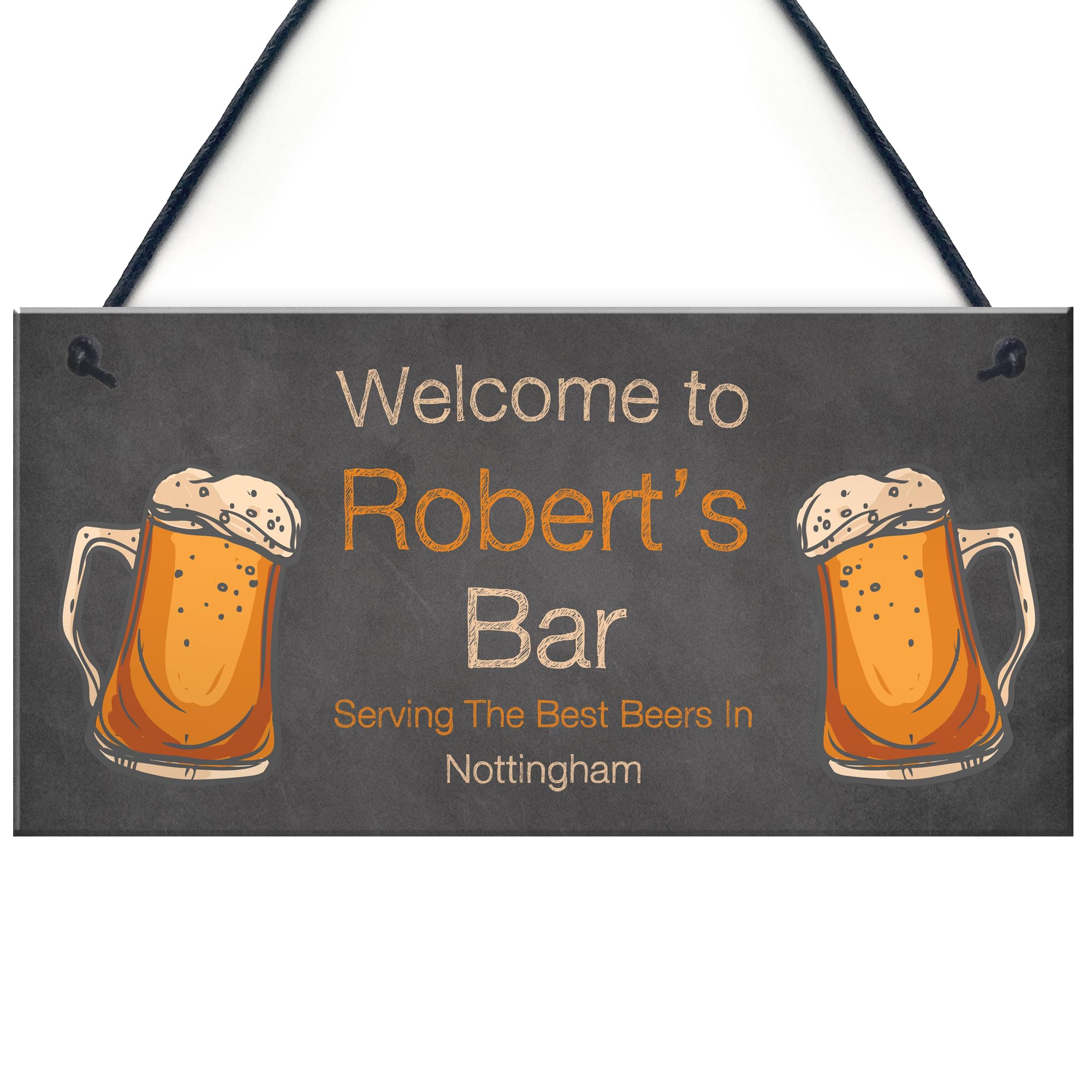 Personalised Beer Gift Hanging Home Bar Man Cave Shed Summerhouse Sign Gift For Men