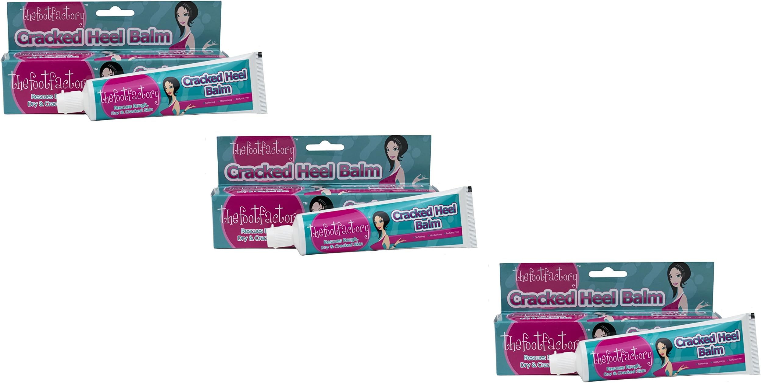 3 x Cracked Heel Balm - Softening, Moisturising, Perfume Free 70g | By Foot Factory
