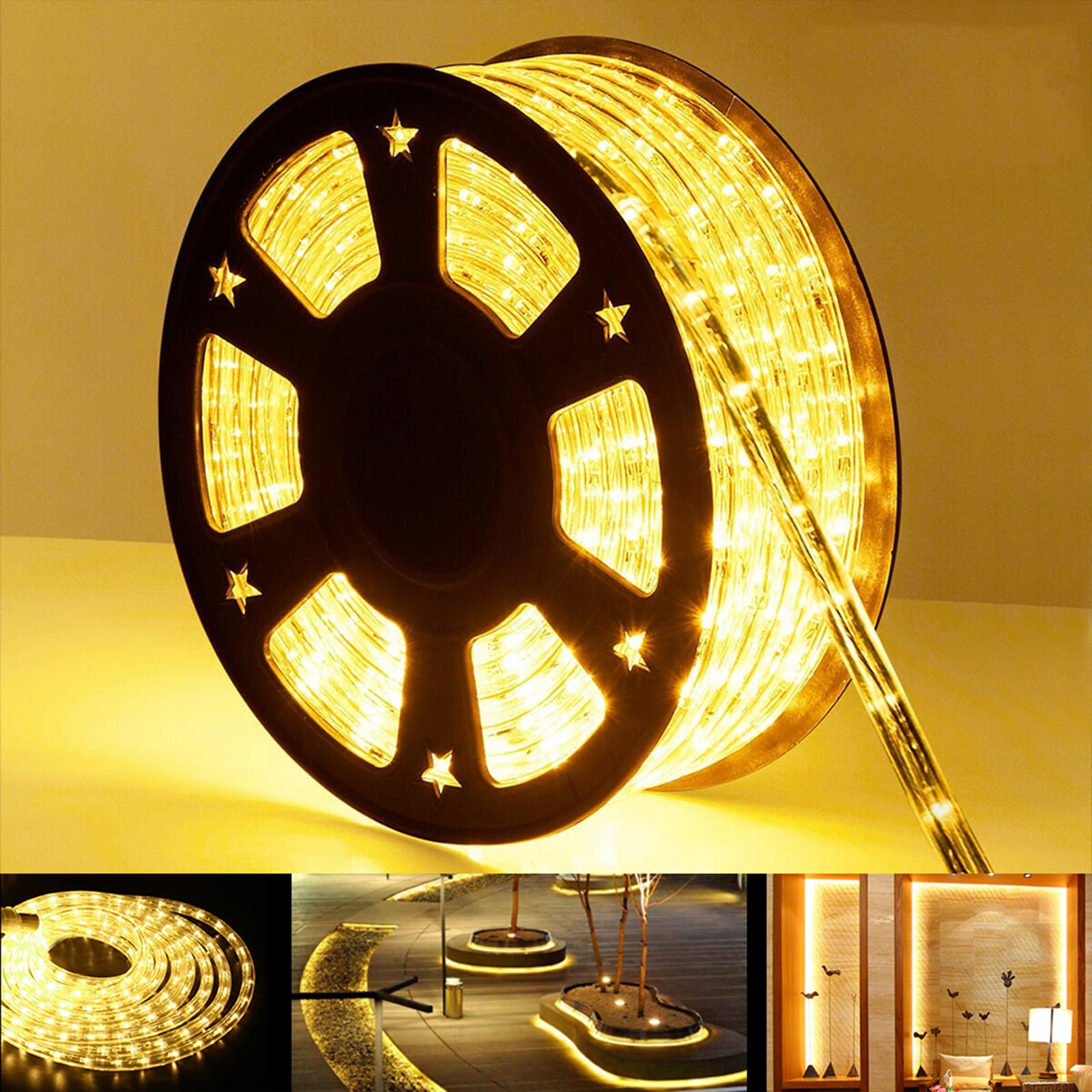 Cuerda de luces LED de 150 pies para exteriores, 1080 luces LED conectables y flexibles con 8 modos, cuerda de iluminación LED impermeable para jardín, patio, dormitorio, fiesta, decoración de Navidad