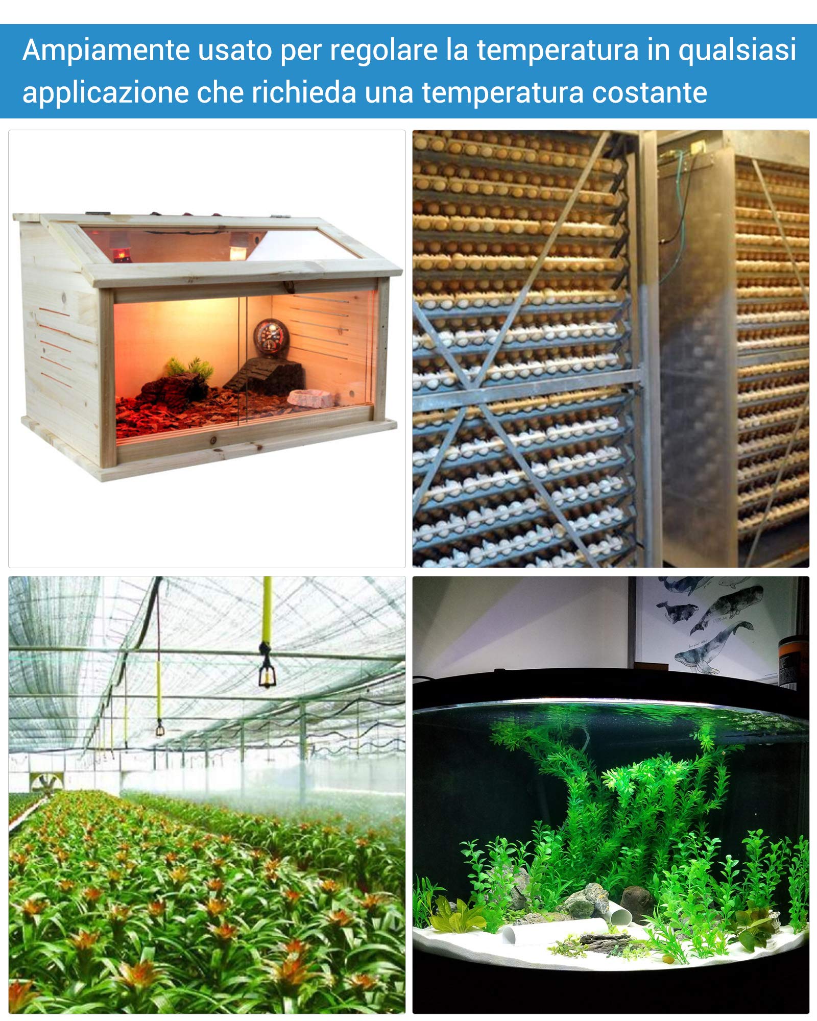 NICREW Termoregolatore, Presa Termostato Digitale di Raffreddamento e Riscaldamento, Digitale Termoregolatore per Serpenti, Tartarughe, Lucertole, Gechi ed Altri Rettili