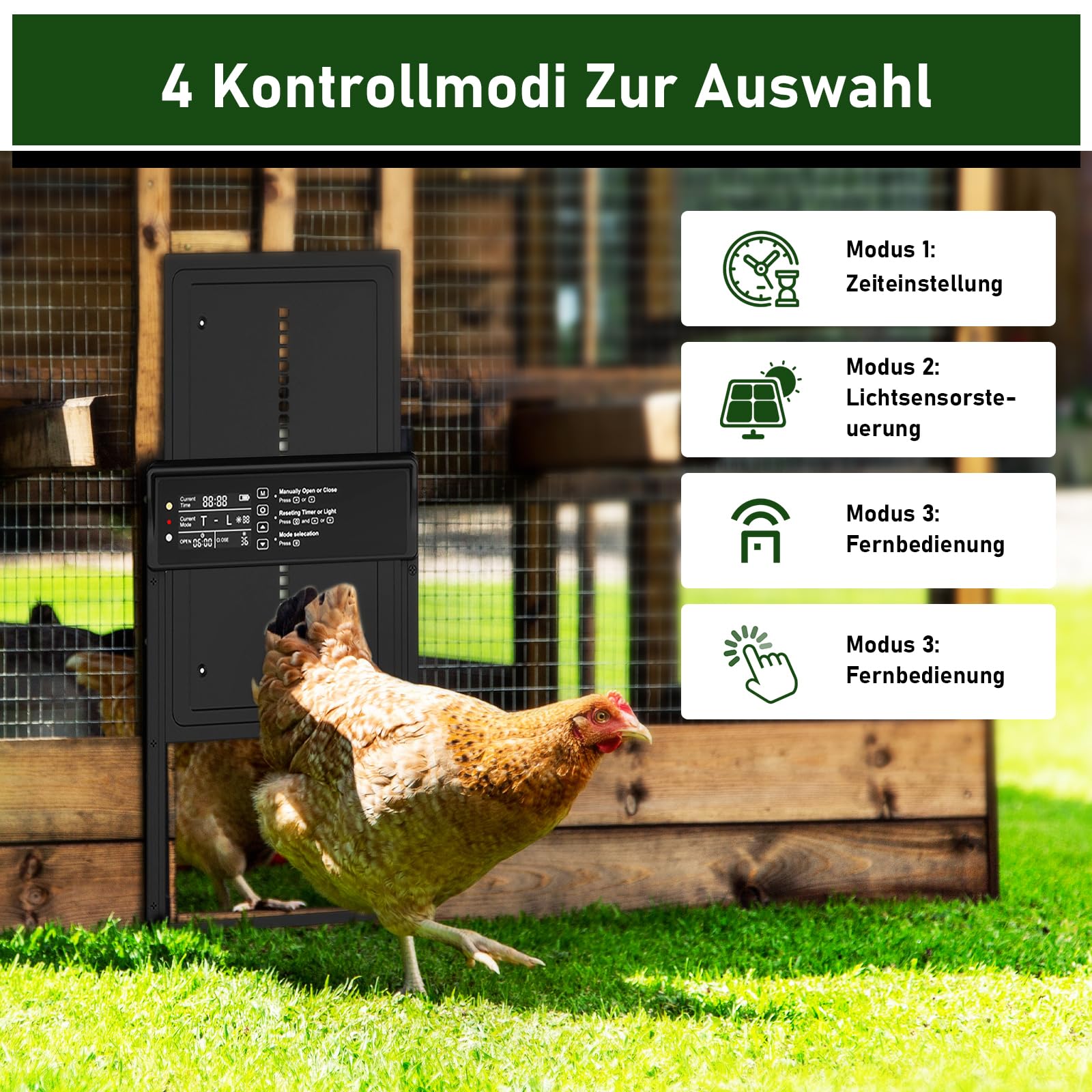 Elektrische Hühnerklappe NyPots Automatische Hühn Produktbild-Vorschau 3