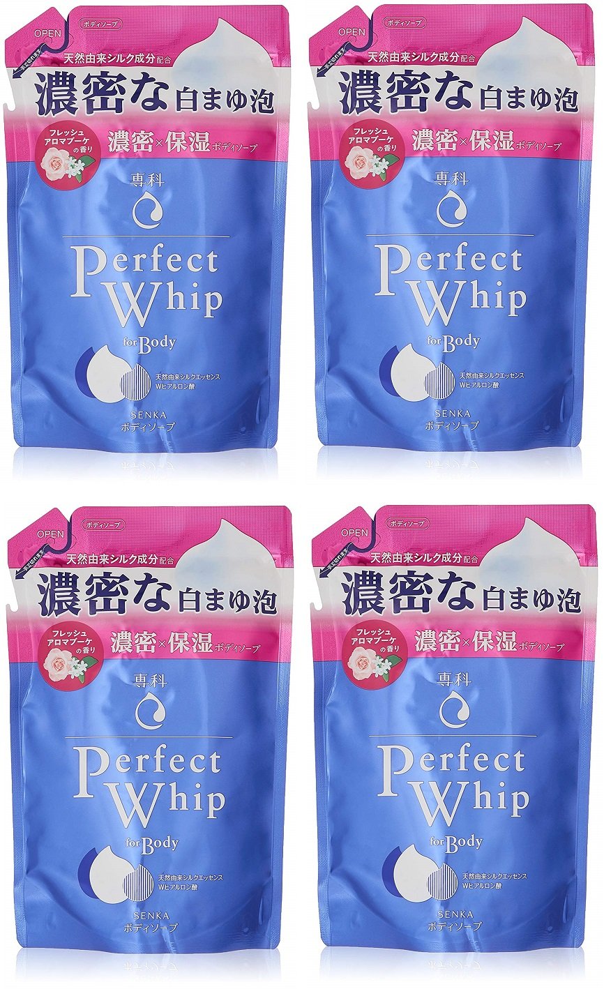 Senka [Bulk Purchase] Perfect Whip For Body Fresh Aroma Bouquet Refill 350mlx4