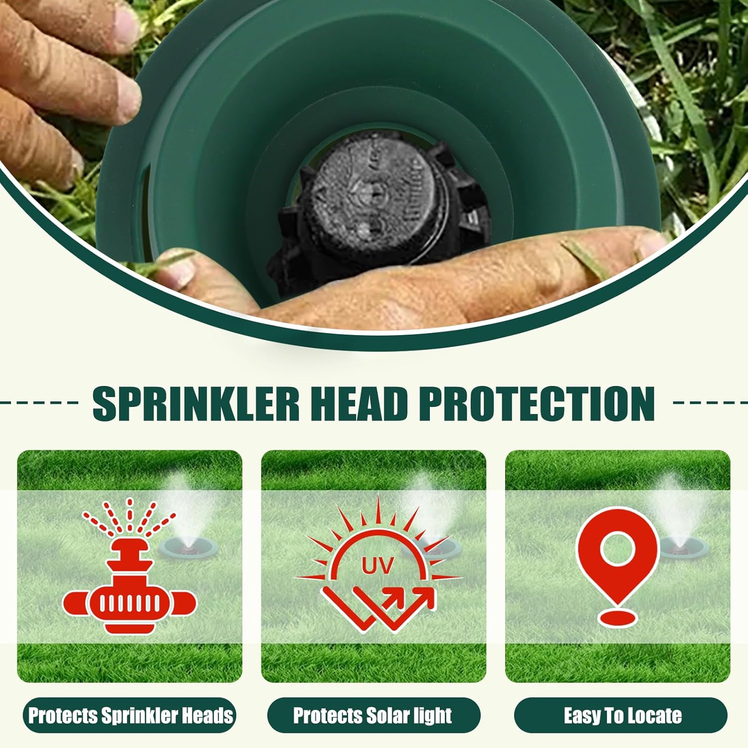 Outside Lawn Sprinkler Head Protector - 10 Pcs Sprinkler Guards for Protects Outside Sprinklers Head and Reduce Harm from Cars and Mowers
