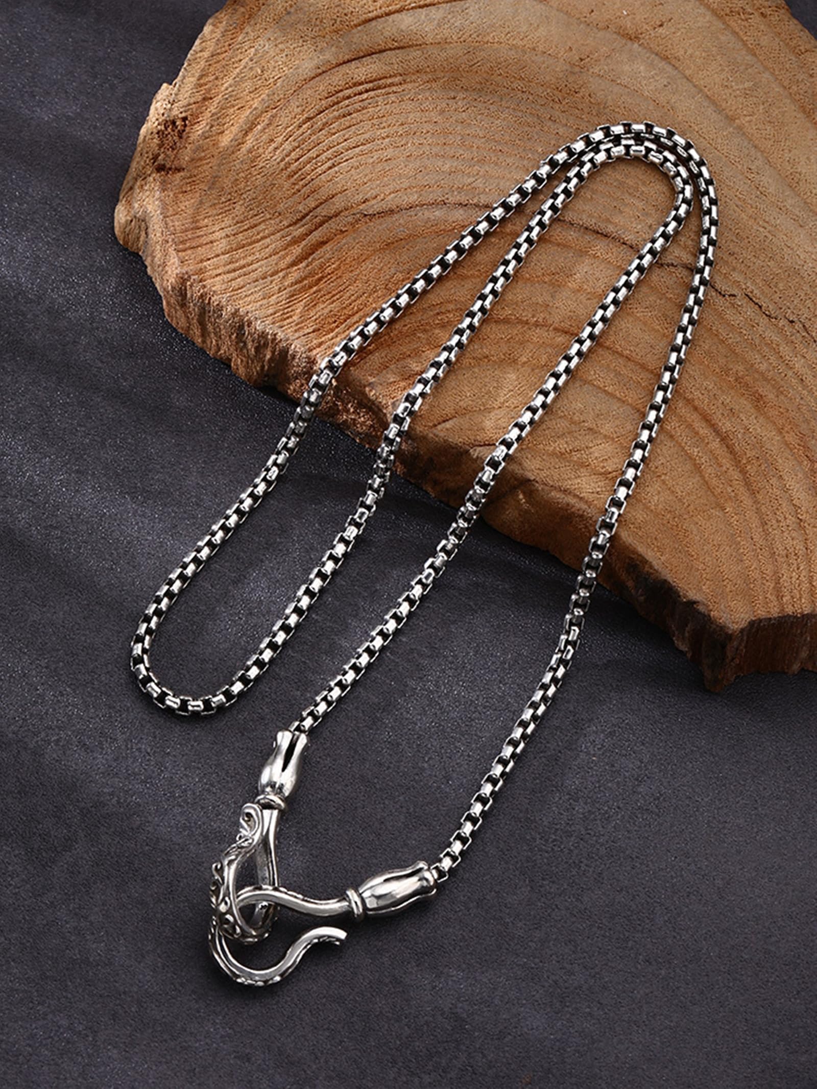 Collana Argento Uomo Donna 925 Catena Collana Argento Sterling | Collana Catena a Maglia Scatola Vintage Larga 3MM con Fibbia a Doppio Gancio Collane per Uomo e Donna Argento Gioielli