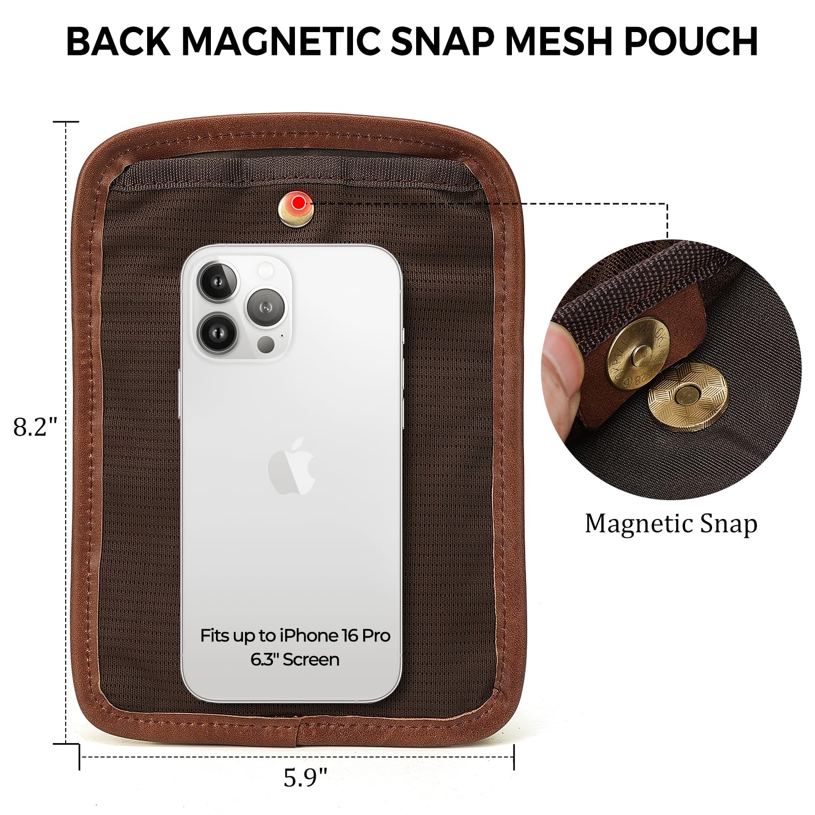 Polare Geldbörse aus Vollnarbenleder, RFID-blockierend, versteckt, Reisepasshülle, Reisetasche mit AirTag-Schlitz für Herren, Kaffee, Vintage