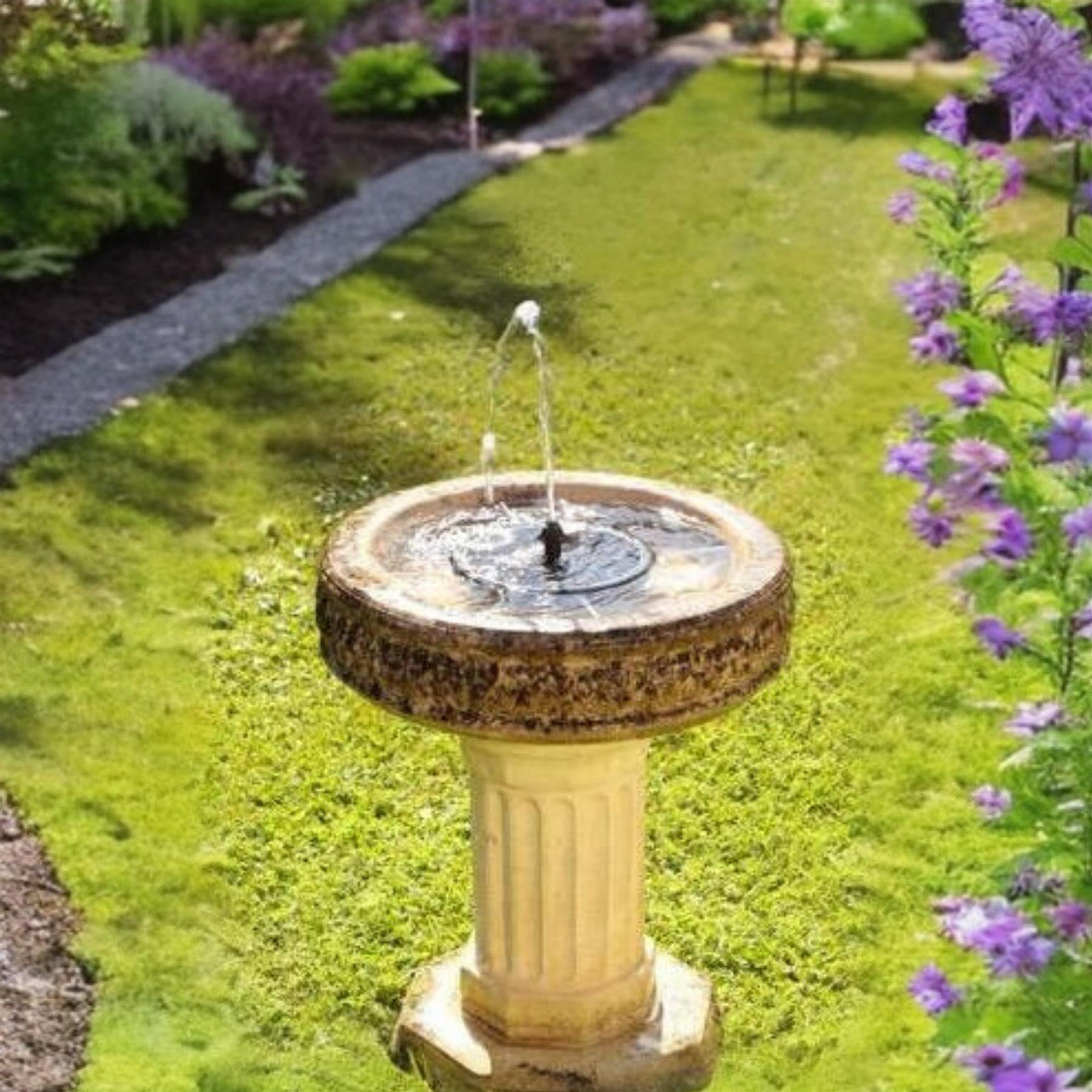 Blagdon Liberty - Pompa a fontana galleggiante solare per piccoli laghetti, giochi d'acqua, vaschette per uccelli, con pannello in cristallo, cinque display a fontana, tutti gli accessori inclusi,