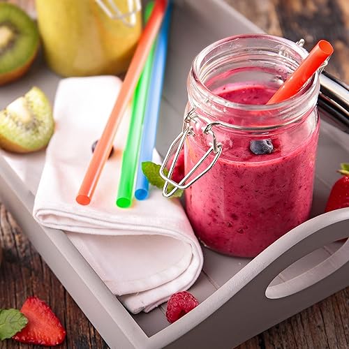 Miniatura 5 de 50 pajitas Boba envueltas individualmente, batido de plástico multicolor, batido gigante, pajitas grandes desechables de boca ancha
