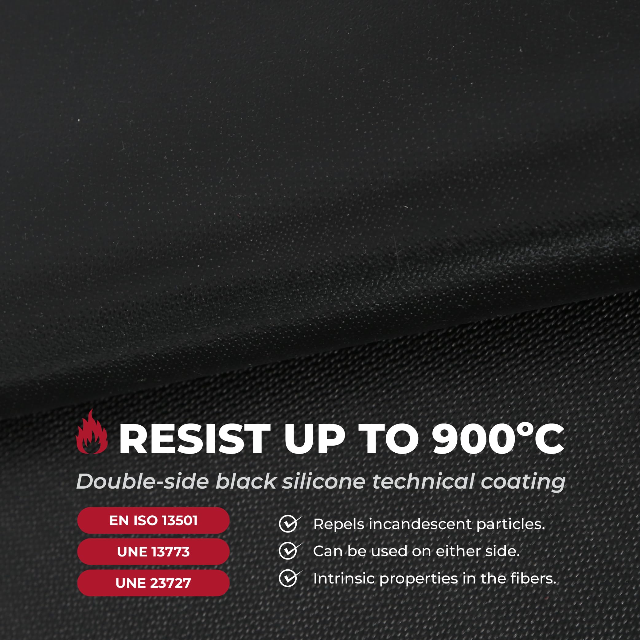 TEXFIRE | Coperta ignifuga per saldatura WELD S2. Resiste fino a 900ºC. Resiste agli impatti incandescenti di saldatura, taglio e smerigliatura.