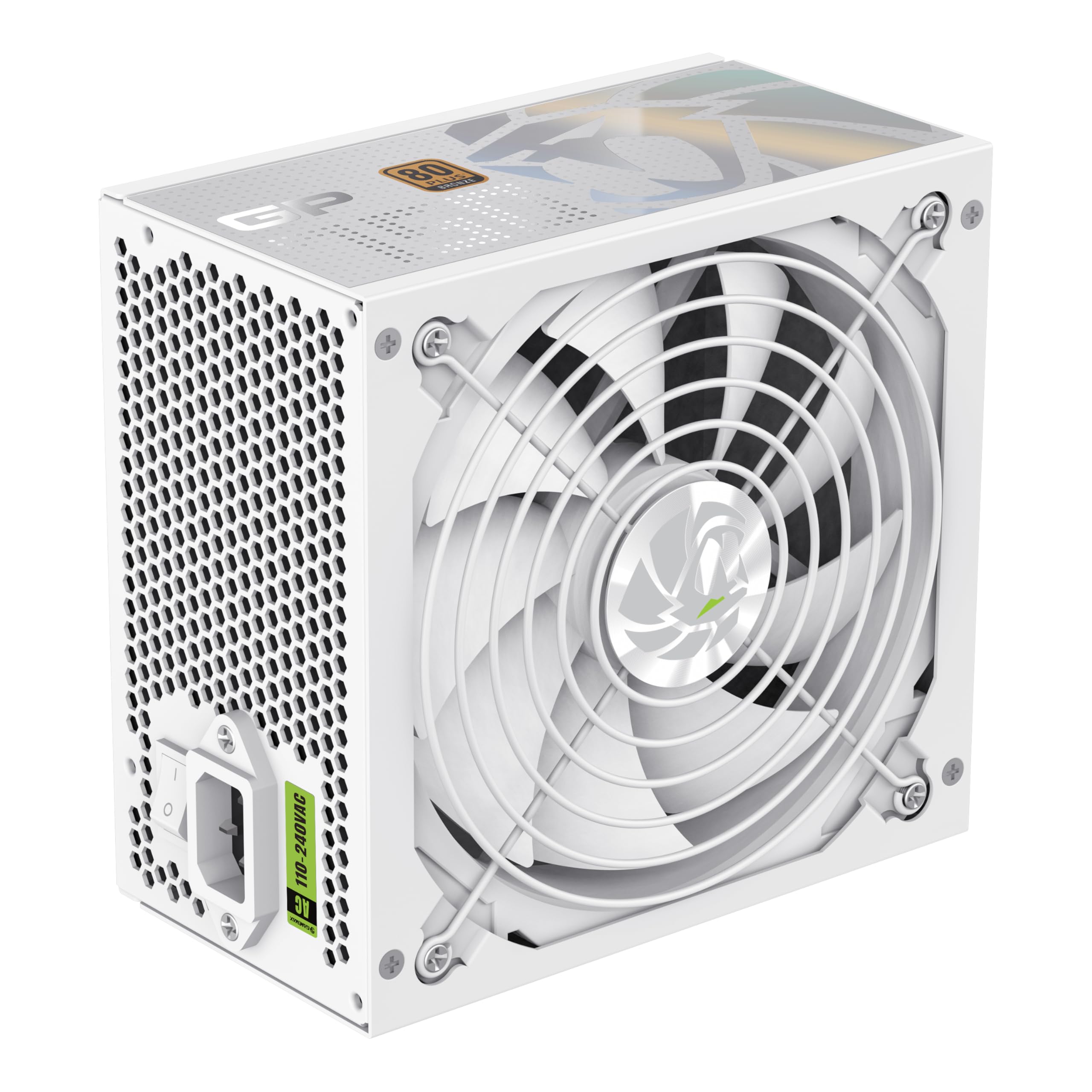 GAMEMAX GP 750B WH Zasilacz PC 750W, niemodularny, 80 Plus Bronze, DC-to-DC, wentylator HDB 140 mm, płaskie czarne kable, 9 zabezpieczeń, 5 lat gwarancji