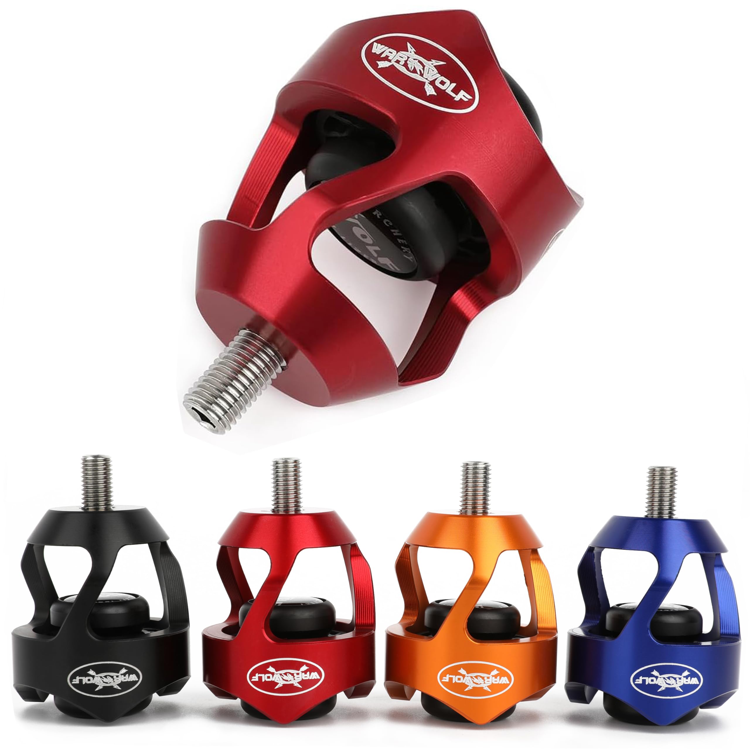 Poearcus Archery Bow Stabilizer Ball Dampers Recurve Compound Bow Silencers Shock Absorbers Balance Bar Vibration Damperfor Recurve Compound Bow (Red)