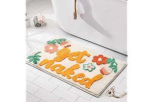 Get Naked Bath Mat: Quirky Floral Bathroom Rug for a Splash of Fun