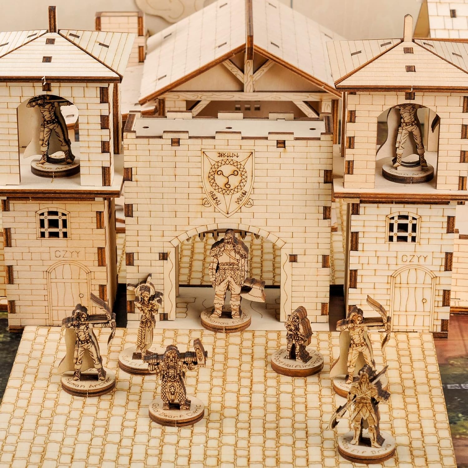 CZYY Fantasy Miniatures 2.5D Wood Laser Cut Figures 28mm Scale 6PCS Starter Set Perfect for D&D, Dungeons and Dragons, Pathfinder and Other Tabletop RPG