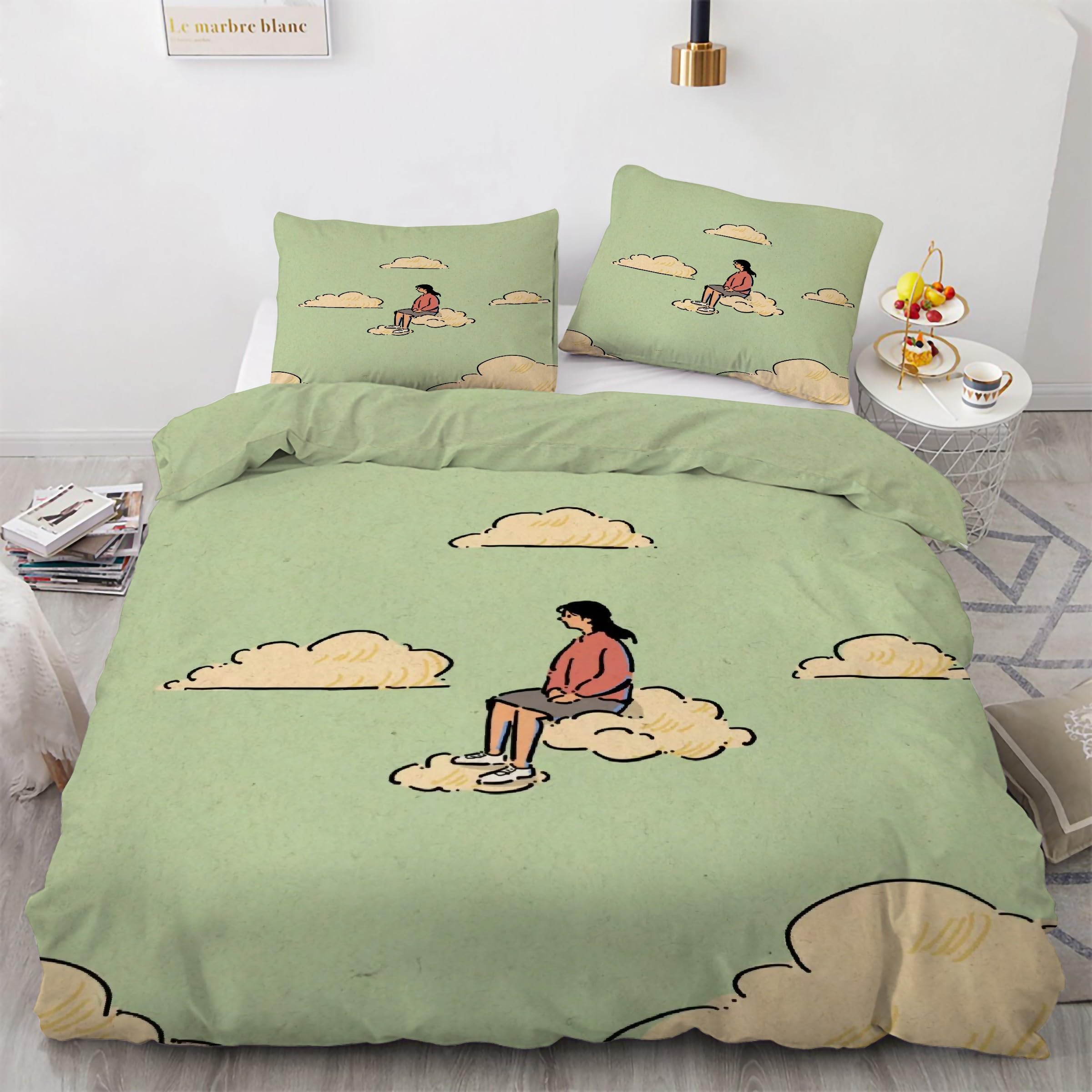 Housse de couette 90x190 parure de lit enfant et ado pour chambre cocooning